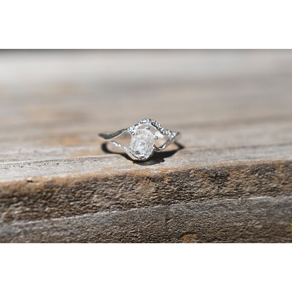 Unbranded Jewelry - Rough Diamond Ring, Raw Diamond Engagement Ring, White Diamond, Wedding Ring, Wo